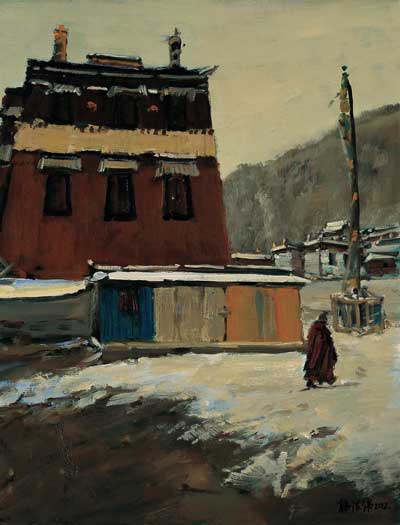 《雪后的寺院》韩洪伟60厘米&times;80厘米-2012
